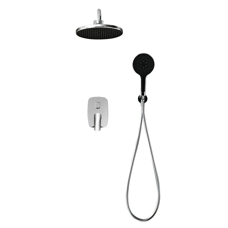 VGX Gold Concealed Shower System Bathroom Shower Faucet Set Embedded Cartridge Faucet Rainfall Shower Mixer Crane Grey Chrome