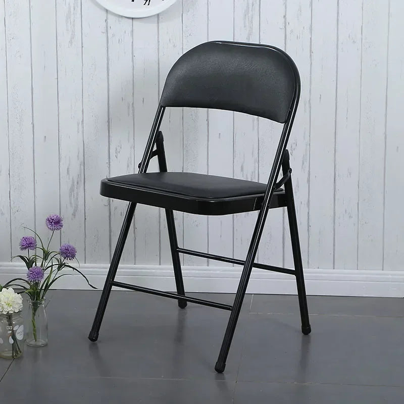 Steel Folding Chair Black Foldable for Camping & Outdoor Portable Seating Space-Saving  Durable Construction Beach Chair