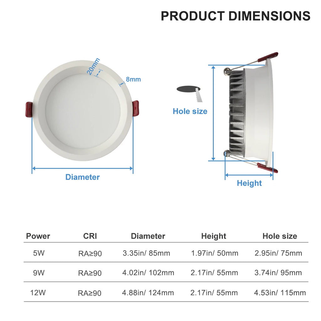 Tuya Zigbee DALI Smart LED Downlight Anti-Glare Recessed 5 CCT Black/White 110/220V Dimmabe Ceiling Lamp Bedroom Kitchen