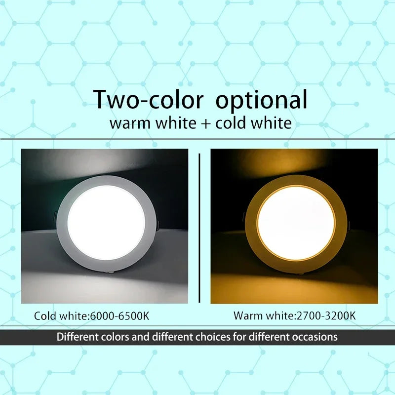 10pcs/lot LED Downlight White Body 5W 9W 12W 15W 18W Round Led Ceiling Light DC 12V 24V AC 110V 220V Bedroom Indoor Led Lighting