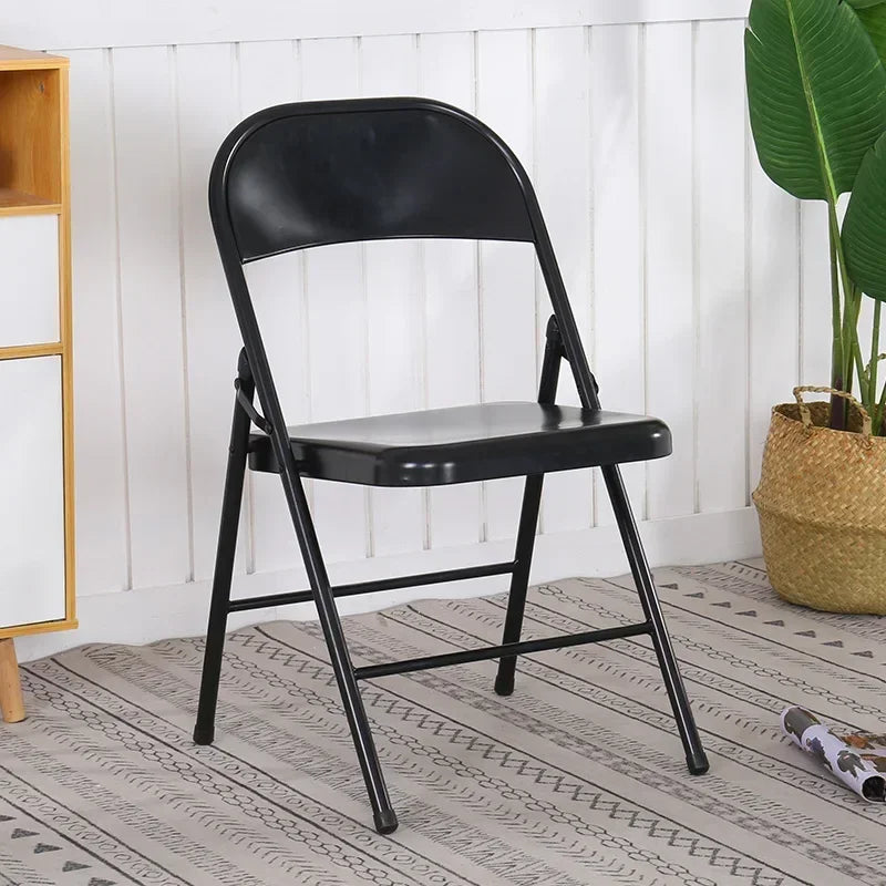 Steel Folding Chair Black Foldable for Camping & Outdoor Portable Seating Space-Saving  Durable Construction Beach Chair