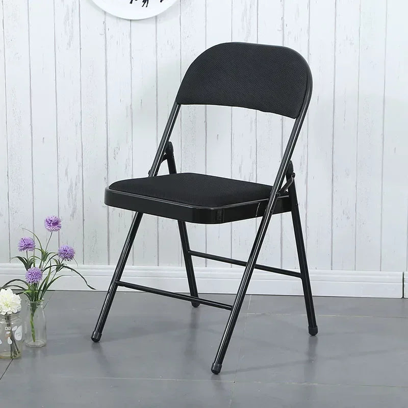 Steel Folding Chair Black Foldable for Camping & Outdoor Portable Seating Space-Saving  Durable Construction Beach Chair